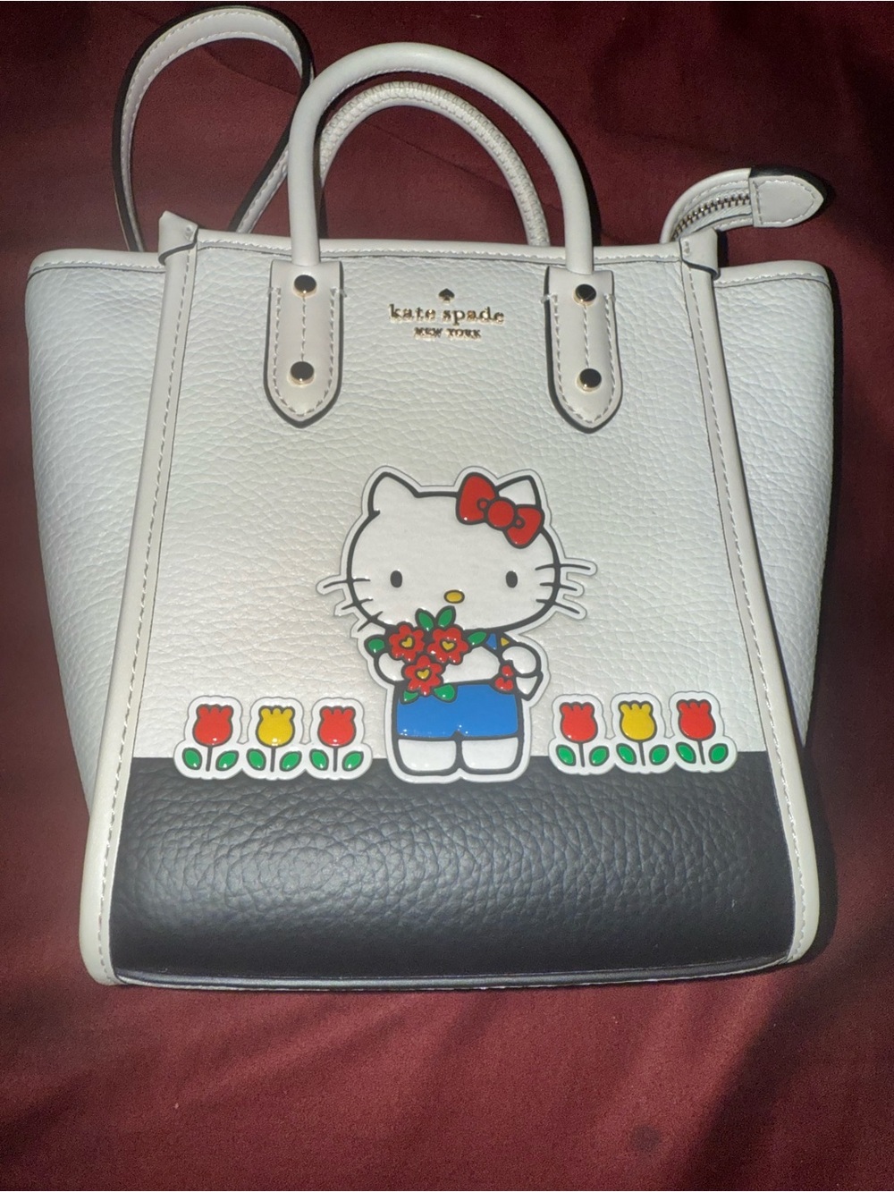 kate spade White and Black Hello Kitty Leather Mini Tote